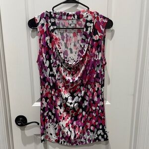 Worthington Abstract Dots Print Sleeveless Top